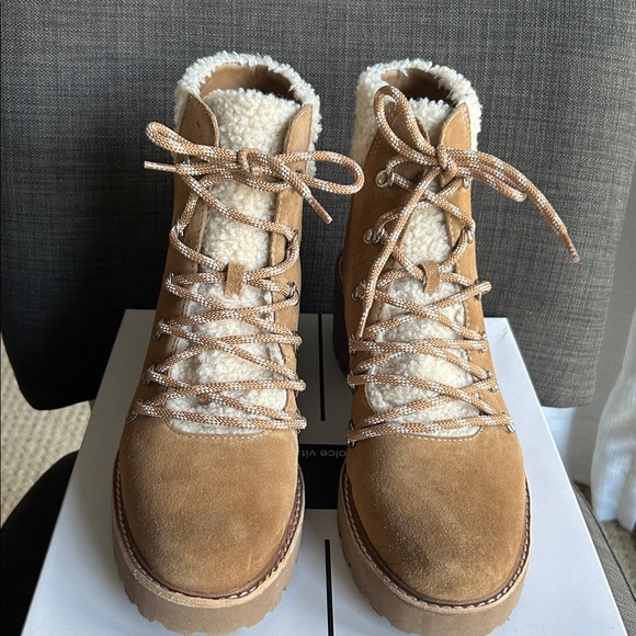 Dolce Vita Hanley Lace Up Boots in Dark Saddle Suede Size 9 - Picture 2 of 8